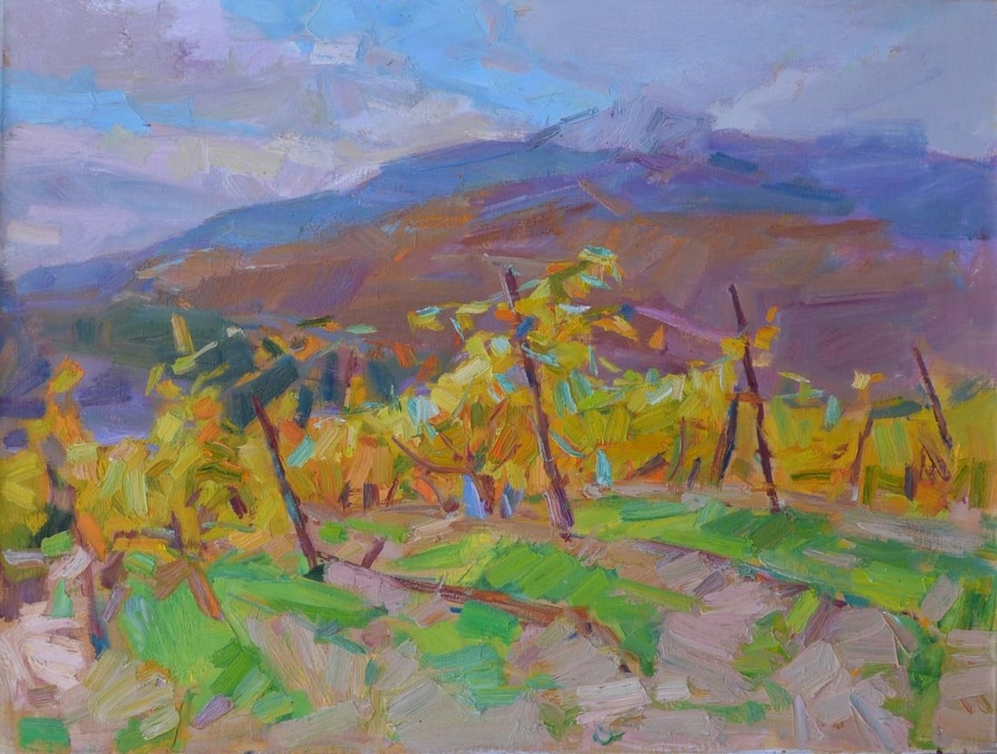 Oli painting Autumn vineyards Tepeta Miacheslav - 2