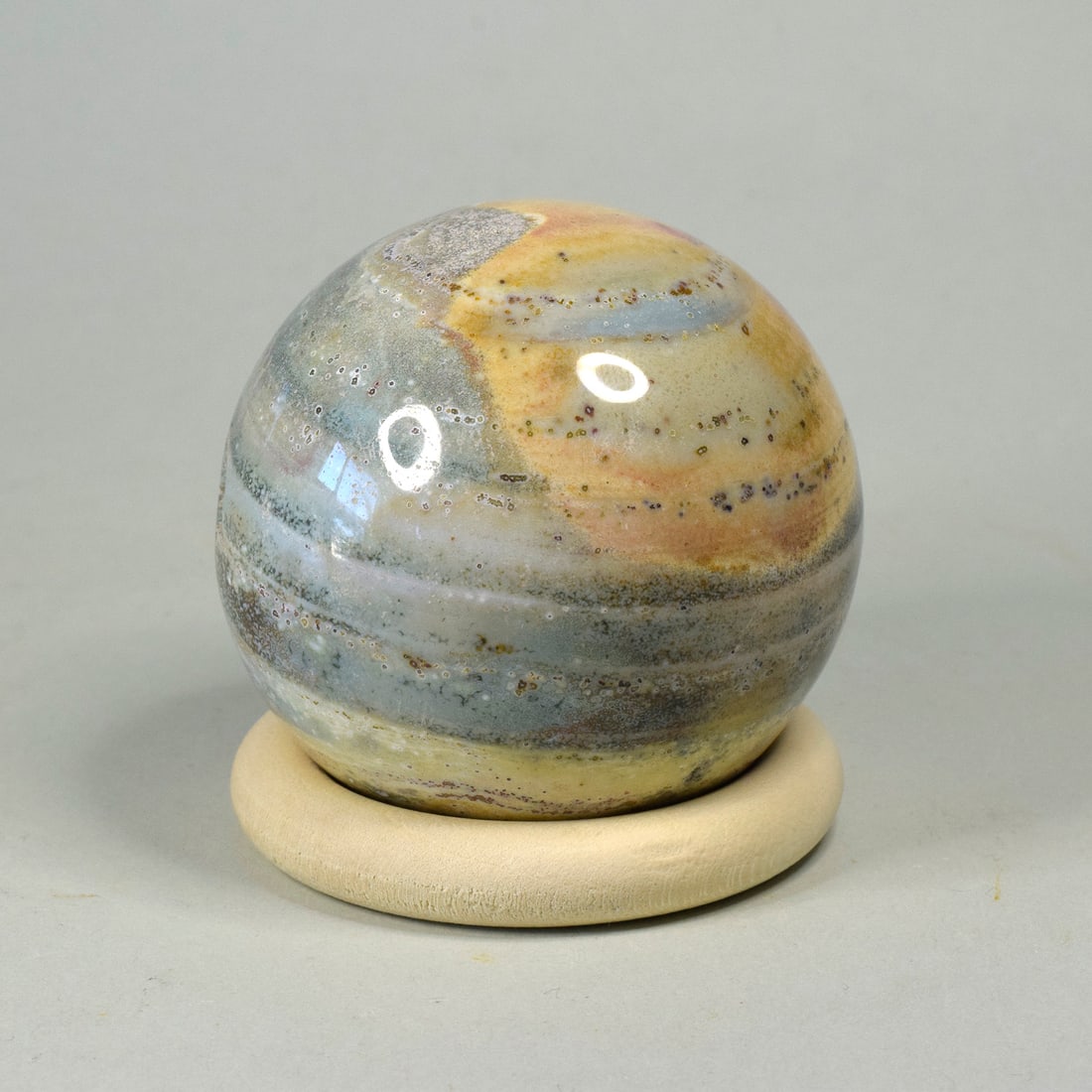 5.8 cm Polished Ocean Jasper sphere - 4