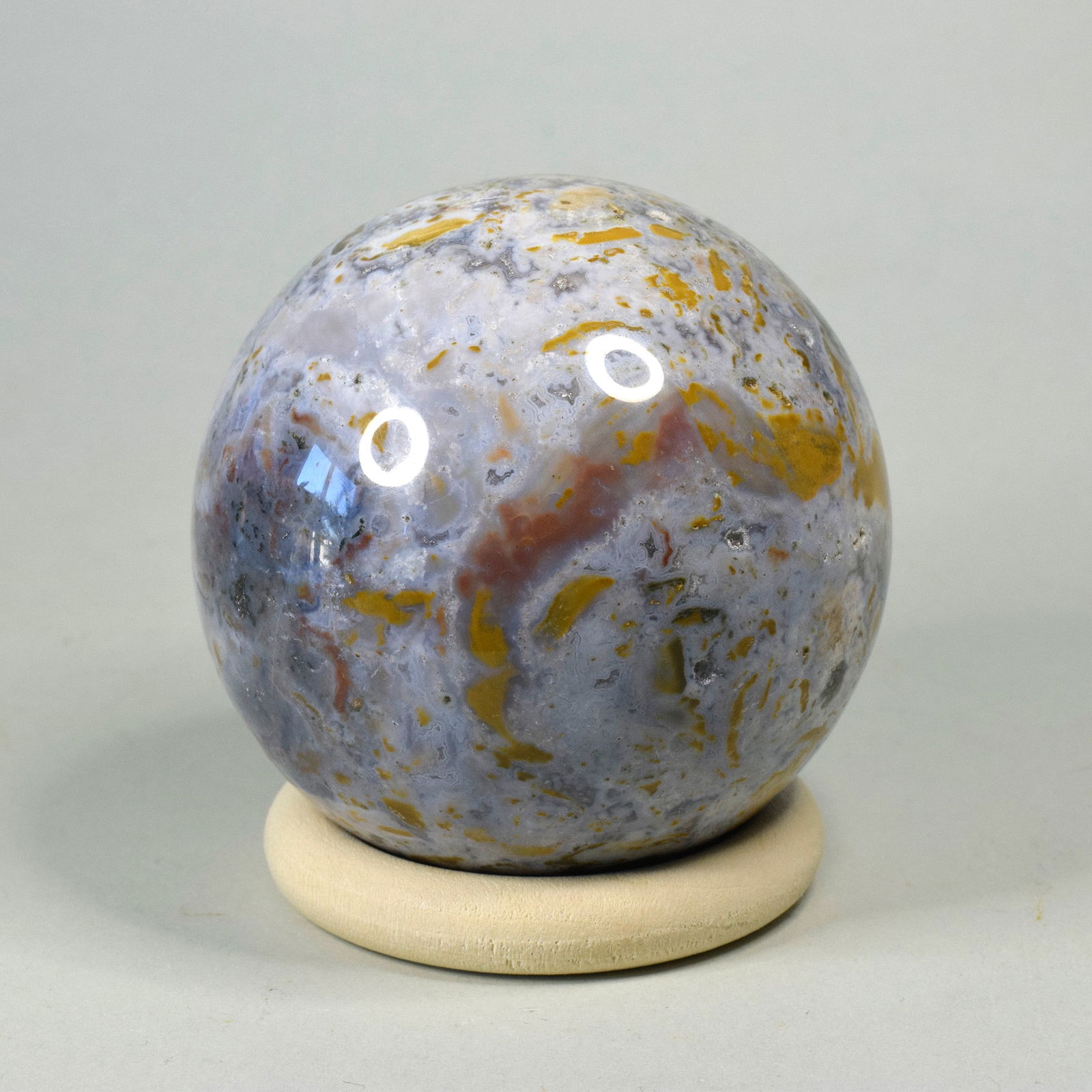 6.8 cm Polished Ocean Jasper sphere - 4