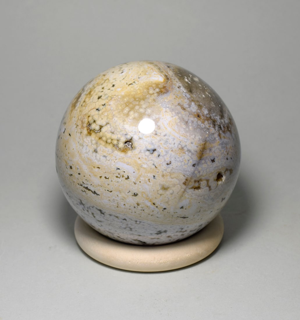 6.7 cm Polished Ocean Jasper sphere - 4