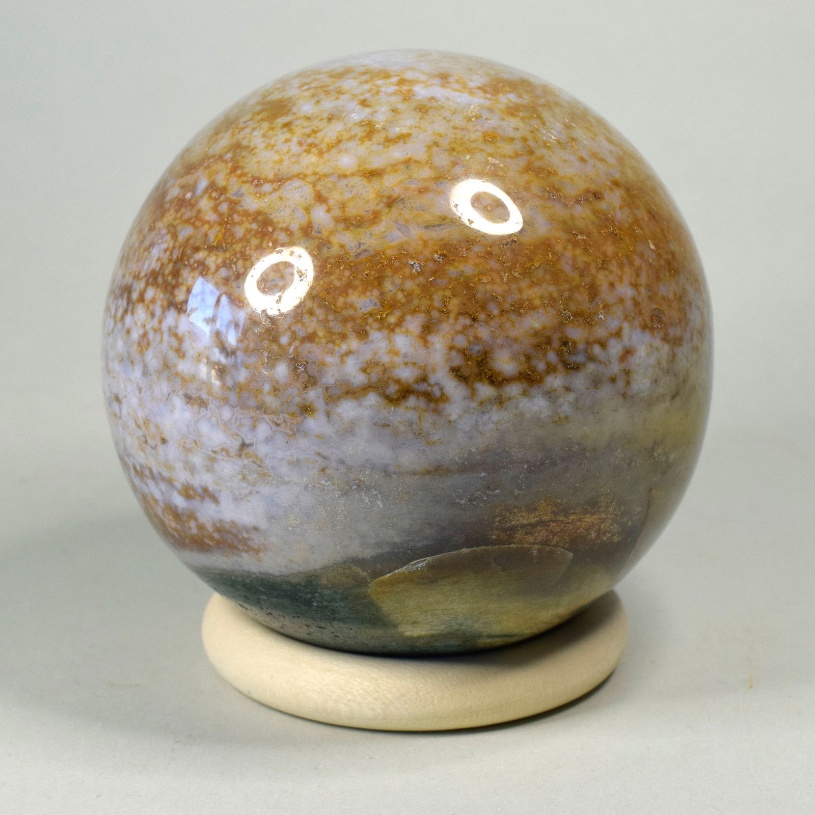 7.8 cm Polished Ocean Jasper sphere - 2