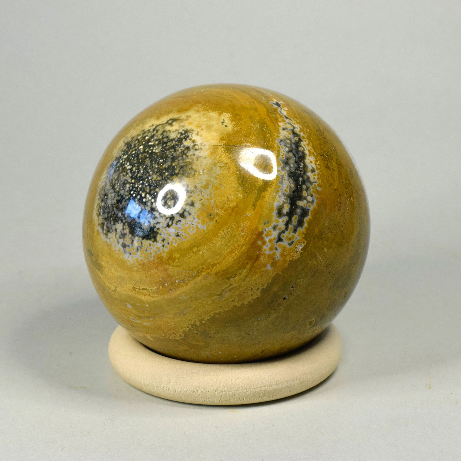 6.7 cm Polished Ocean Jasper sphere - 3