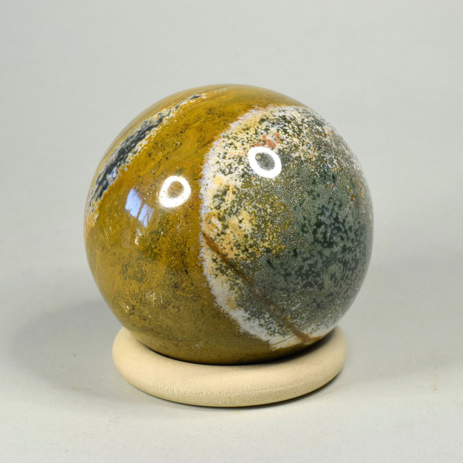 6.7 cm Polished Ocean Jasper sphere - 4