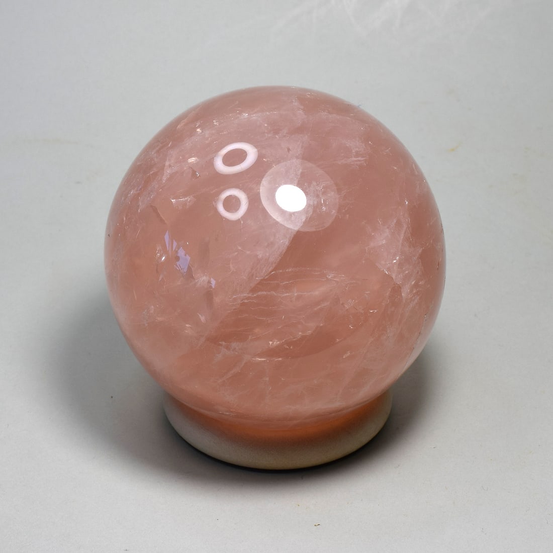 8.1 cm Rose Quartz sphere with asterism - 4