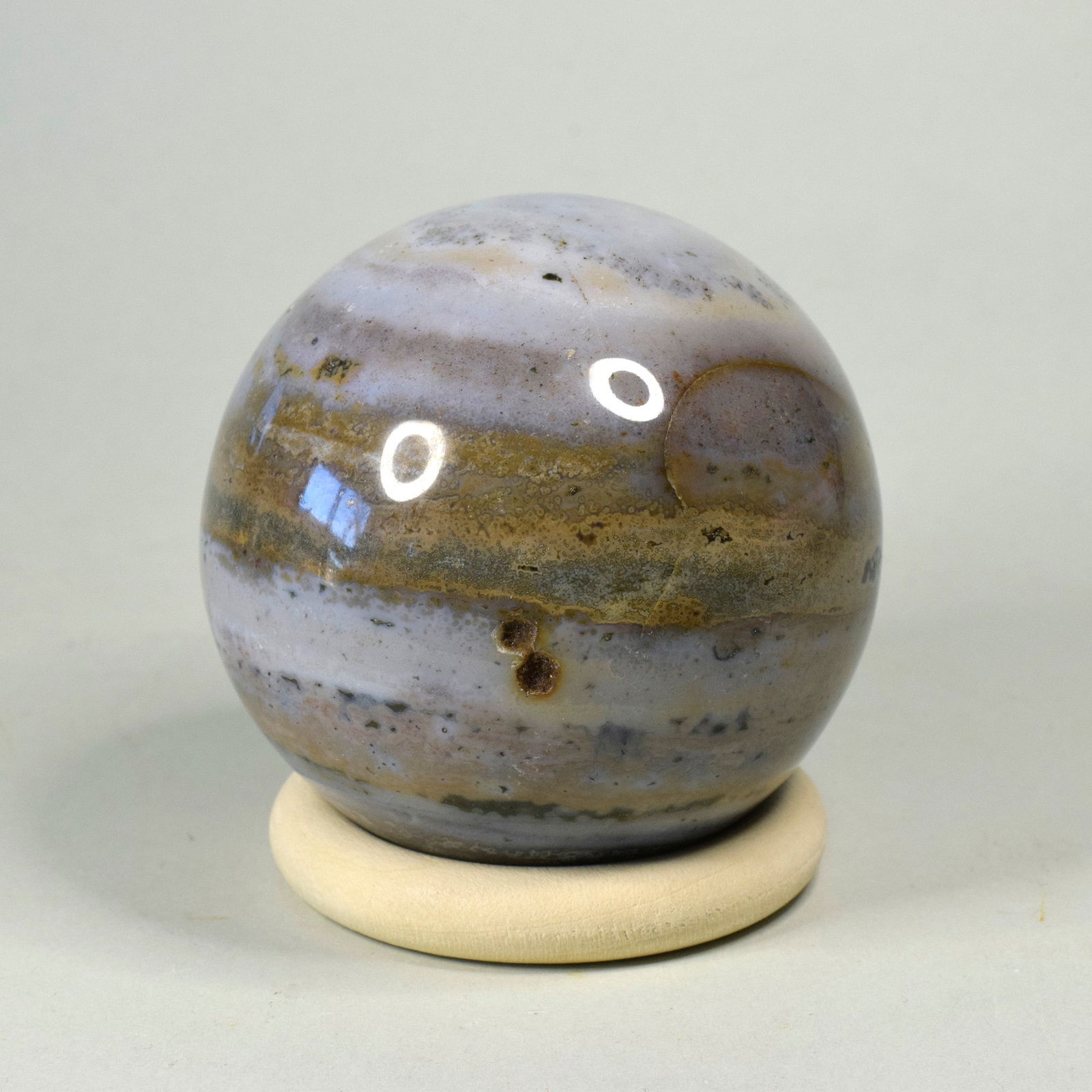 6.7 cm Polished Ocean Jasper sphere - 4