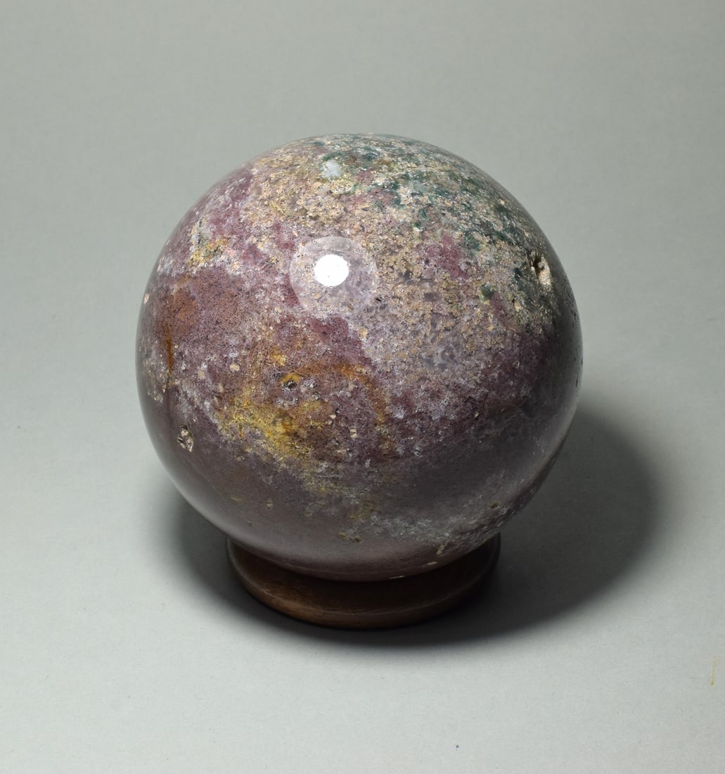 Superb 8.6 cm Polished Ocean Jasper sphere - 2
