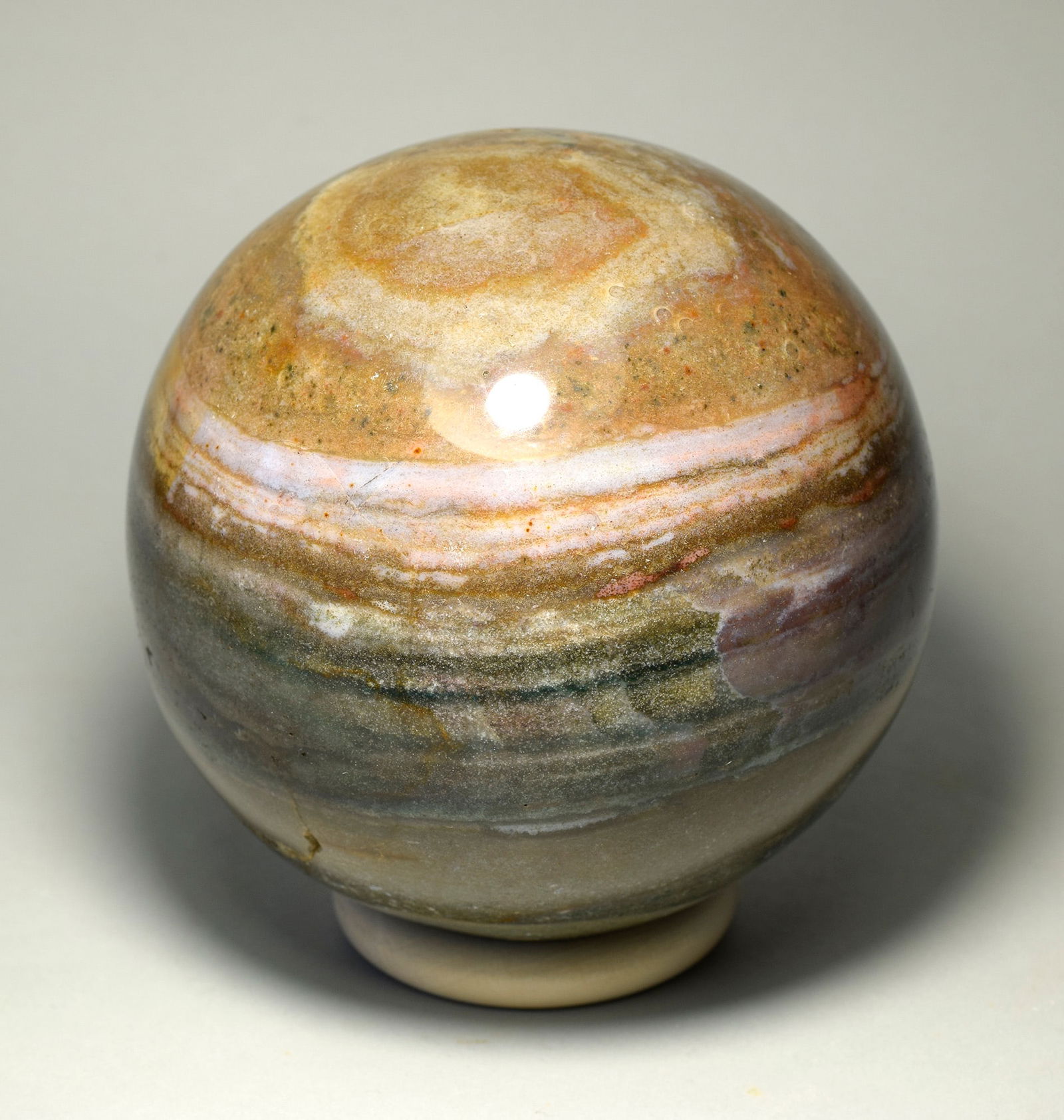 10.7 cm Polished Ocean Jasper sphere - 2