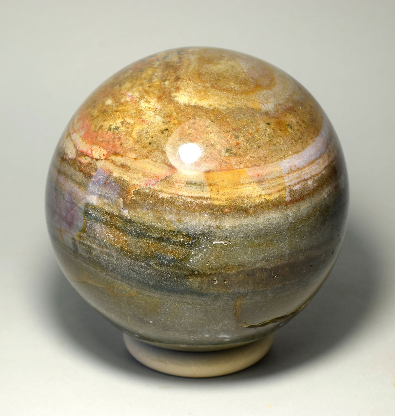 10.7 cm Polished Ocean Jasper sphere - 3