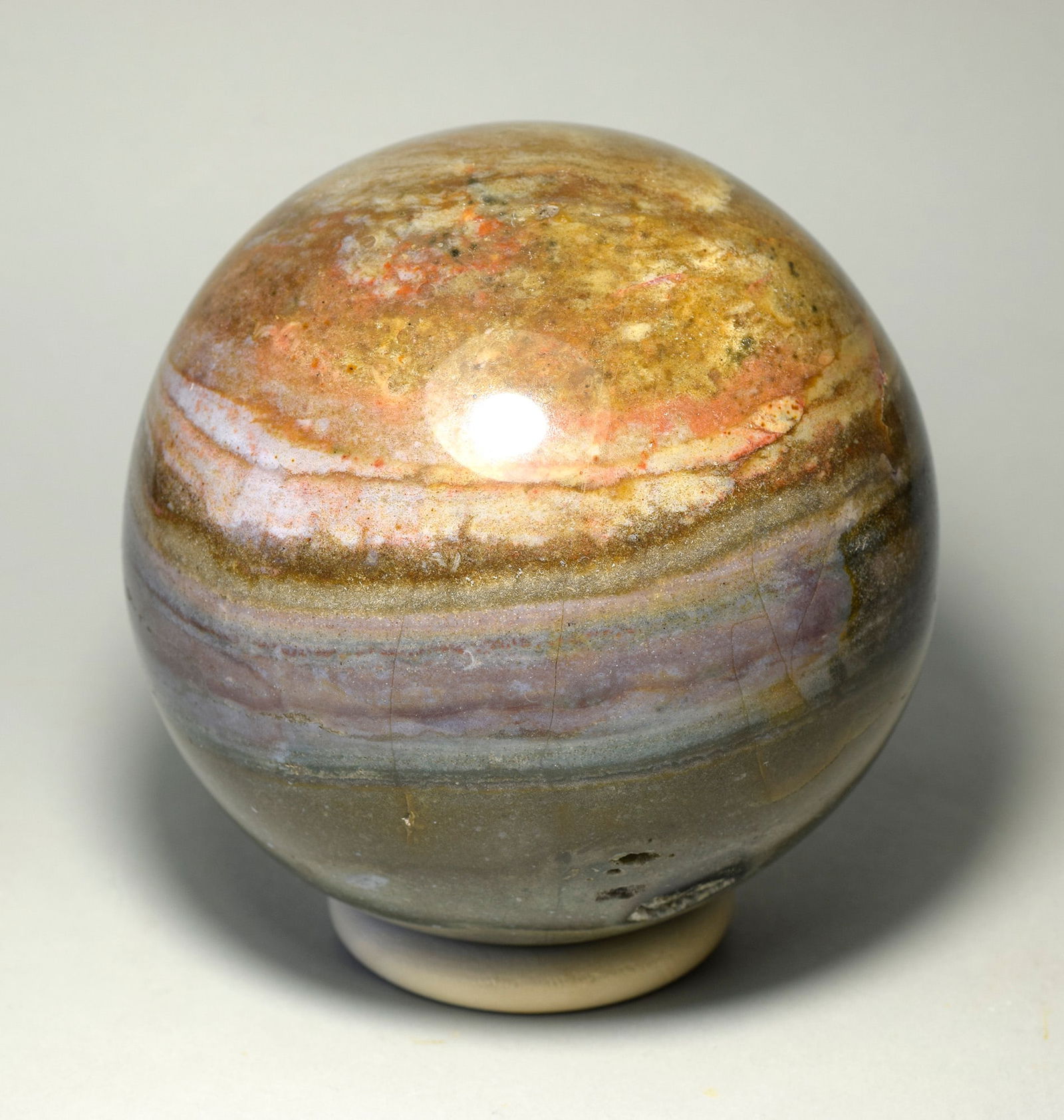 10.7 cm Polished Ocean Jasper sphere - 4