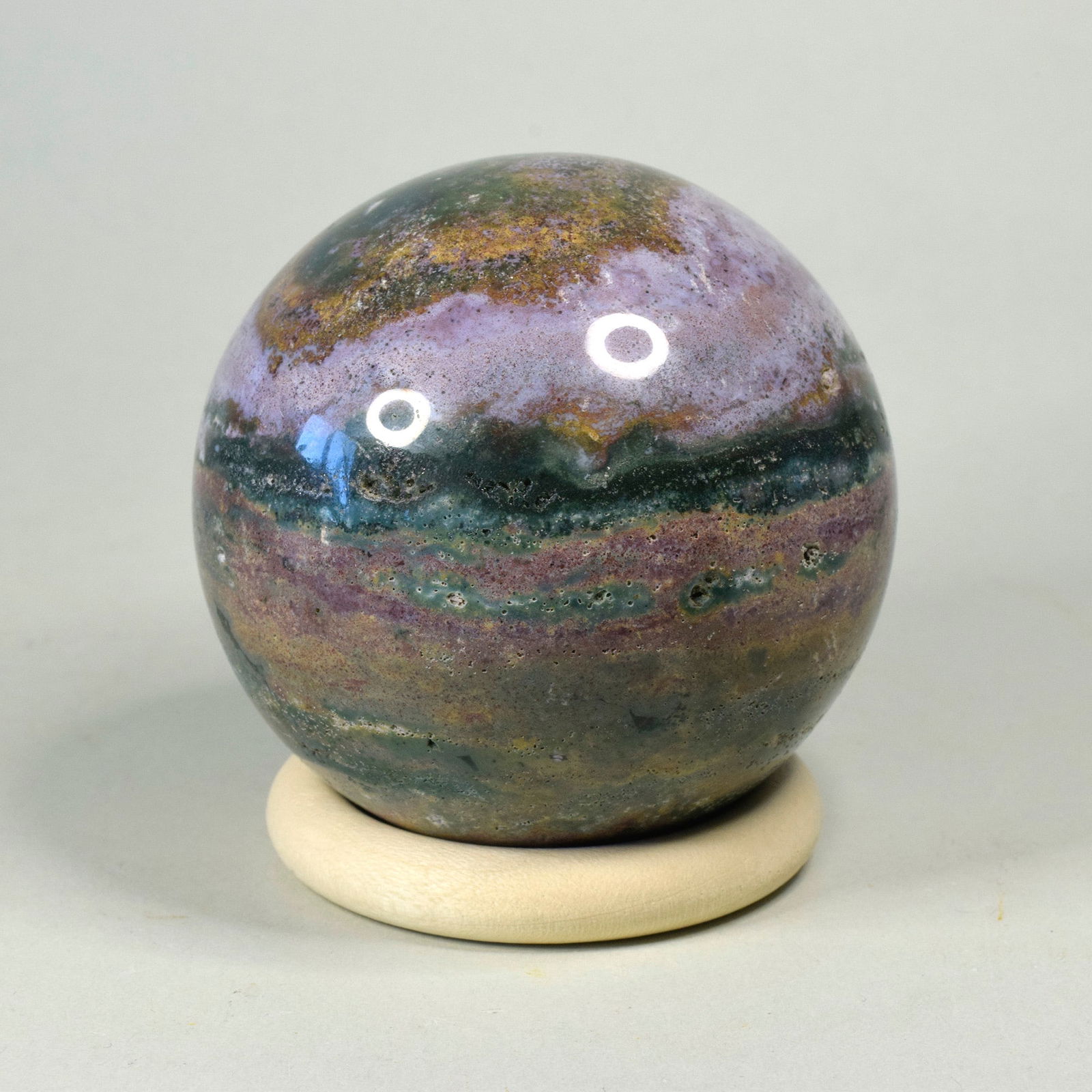 7.0 cm Polished Ocean Jasper sphere - 4