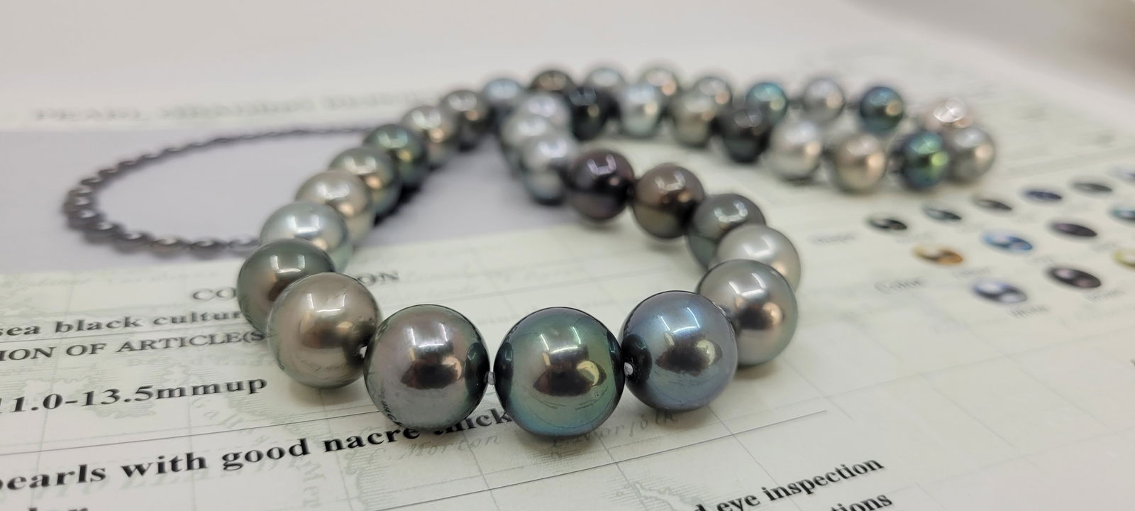 PEARL INSTITUTE CO. Certified Multi Tahitian Pearls - Huge Size - 11.0x13.8mm Necklace - 9