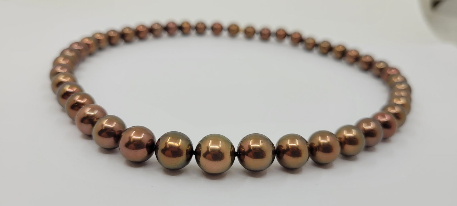 Necklace PSL Certified Chocolate Tahitian Pearls 8.5x10.8mm - 16