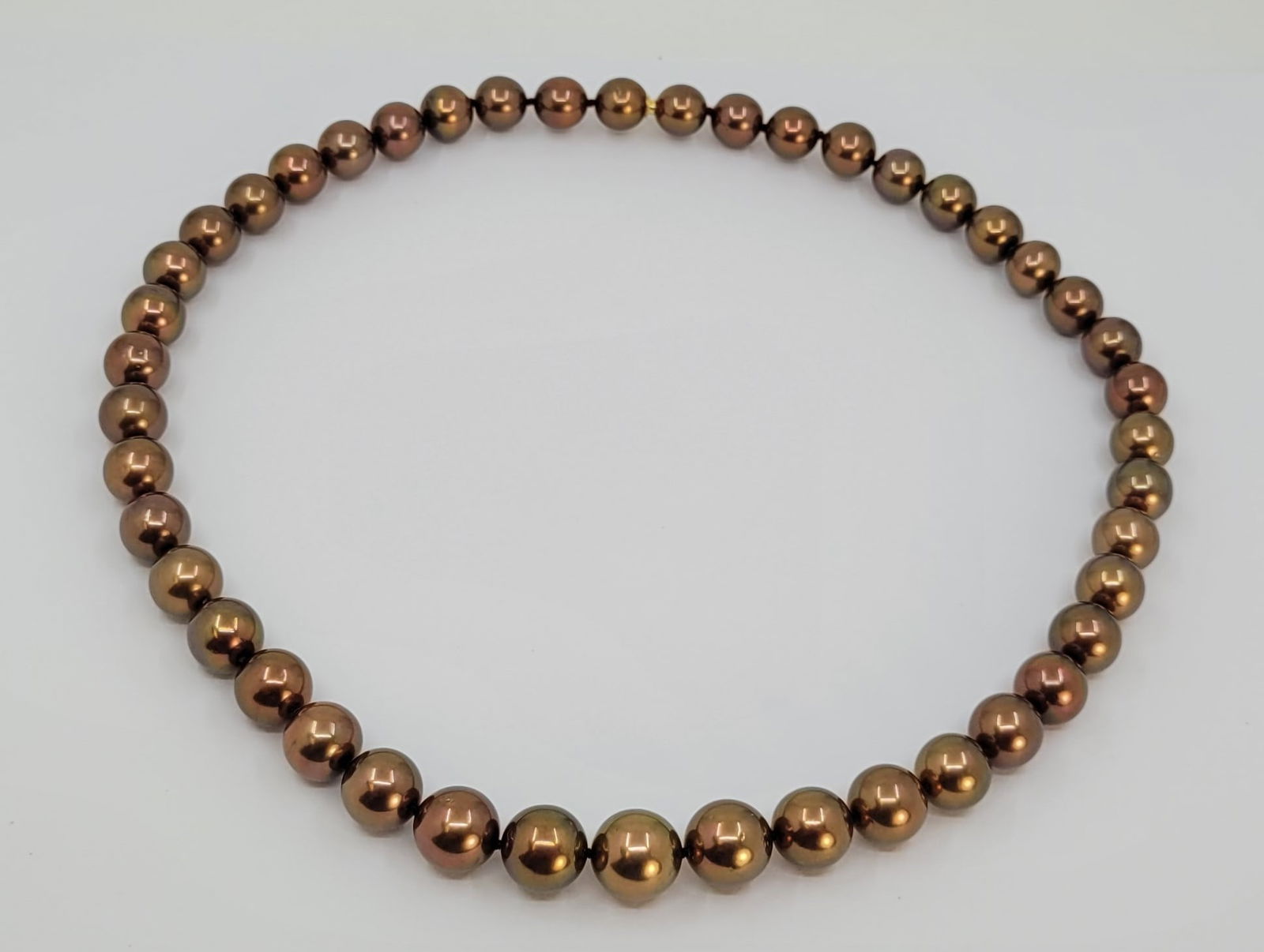 Necklace PSL Certified Chocolate Tahitian Pearls 8.5x10.8mm - 17