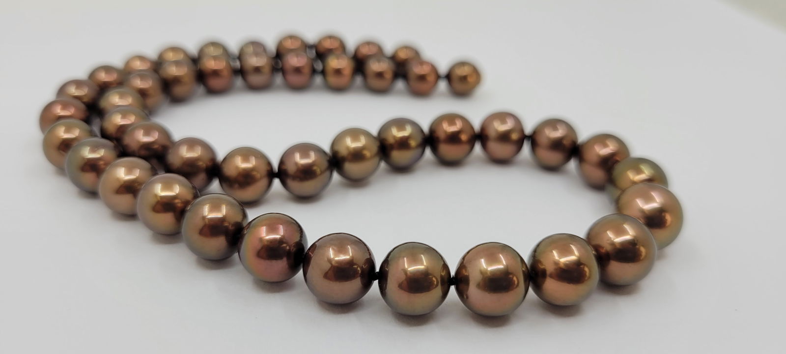 Necklace PSL Certified Chocolate Tahitian Pearls 8.5x10.8mm - 18