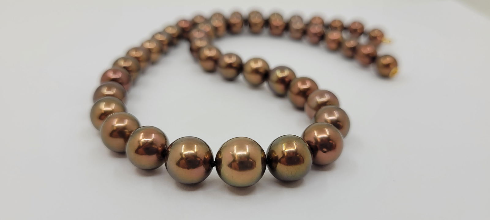 Necklace PSL Certified Chocolate Tahitian Pearls 8.5x10.8mm - 19
