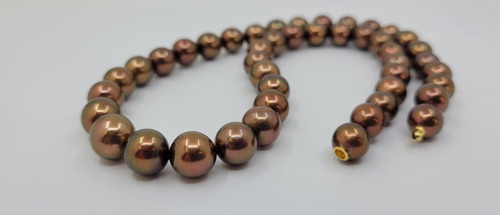 Necklace PSL Certified Chocolate Tahitian Pearls 8.5x10.8mm - 20