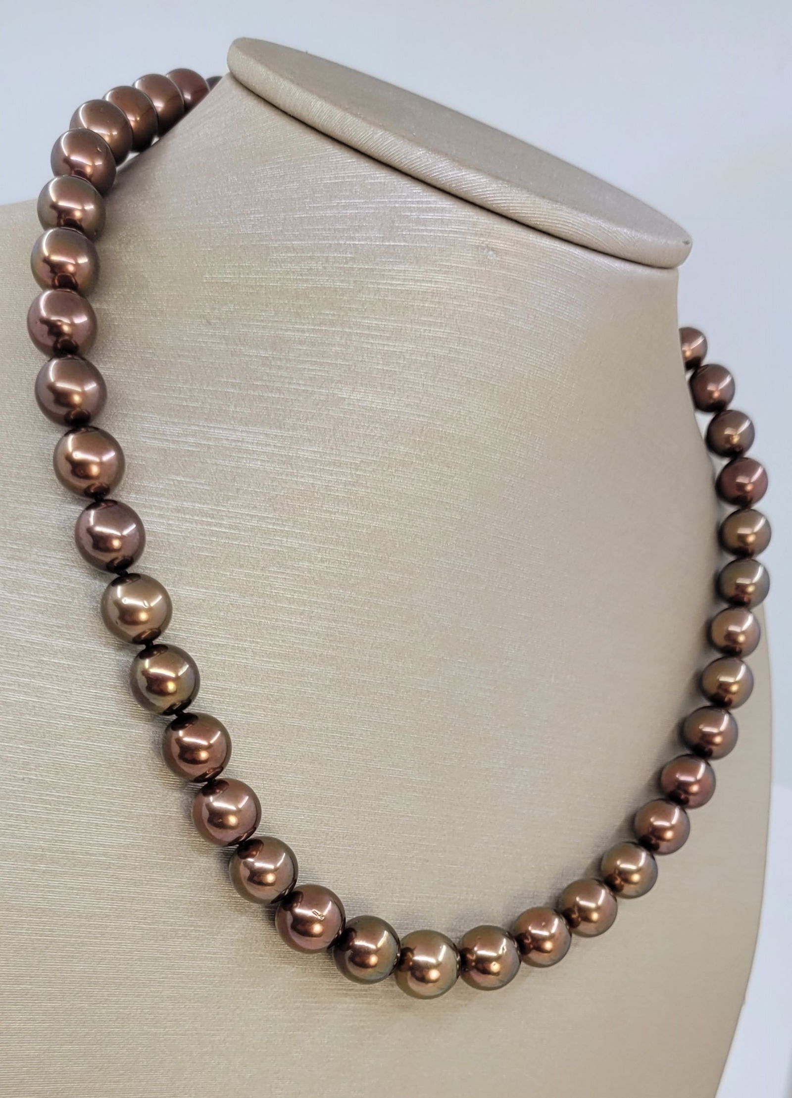 Necklace PSL Certified Chocolate Tahitian Pearls 8.5x10.8mm - 2