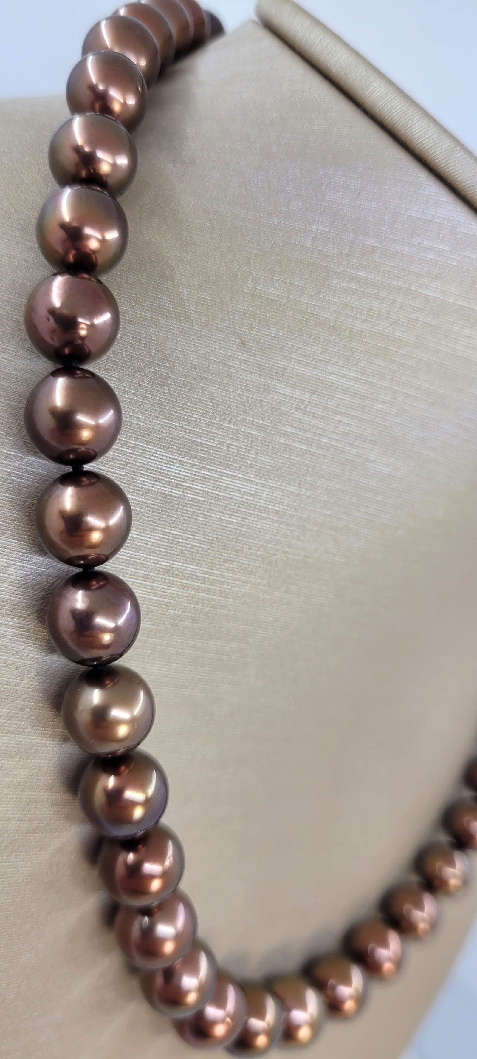 Necklace PSL Certified Chocolate Tahitian Pearls 8.5x10.8mm - 3