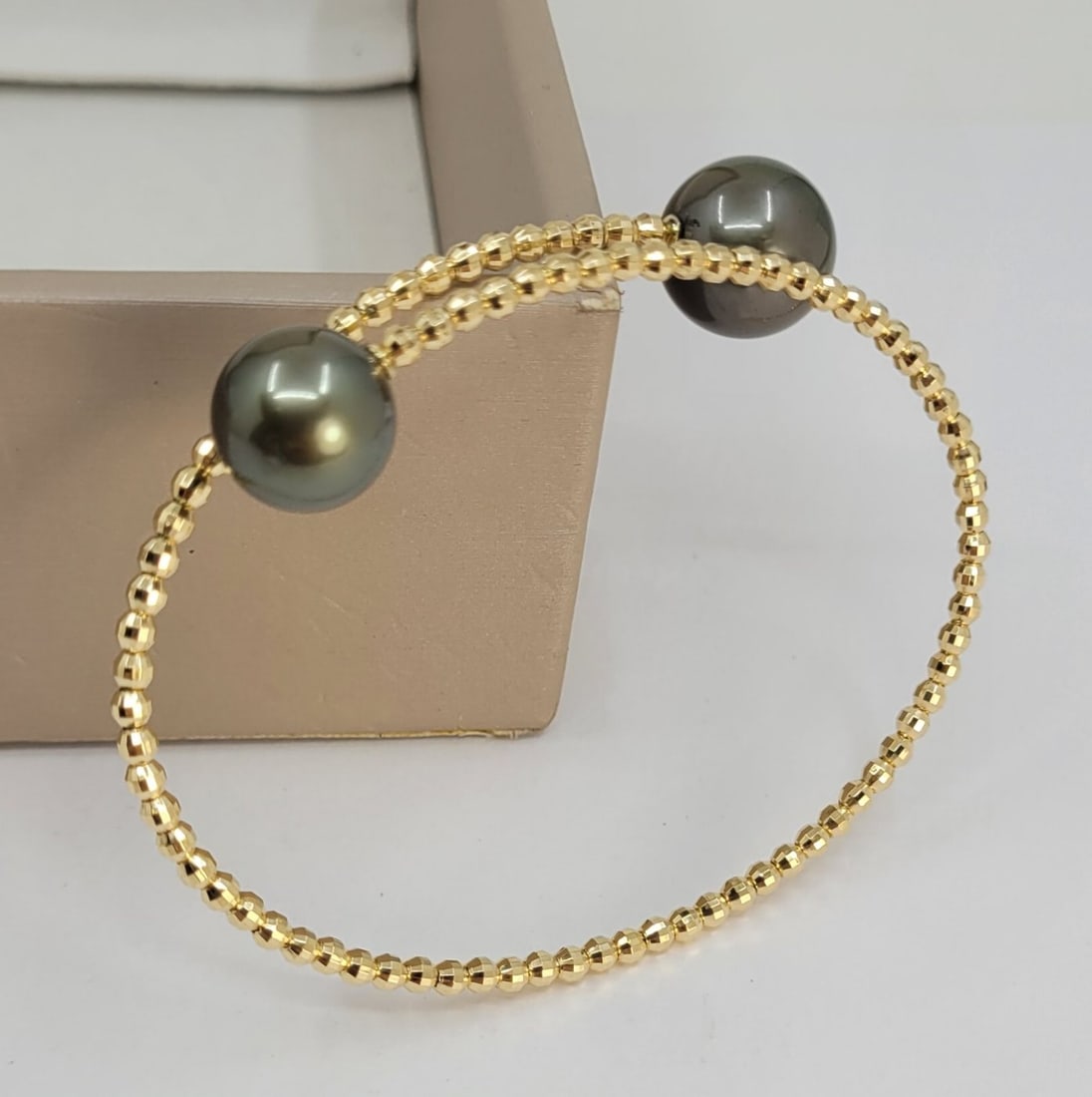 Bracelet - 18 kt. Yellow gold - Round Tahitian Pearls - 11