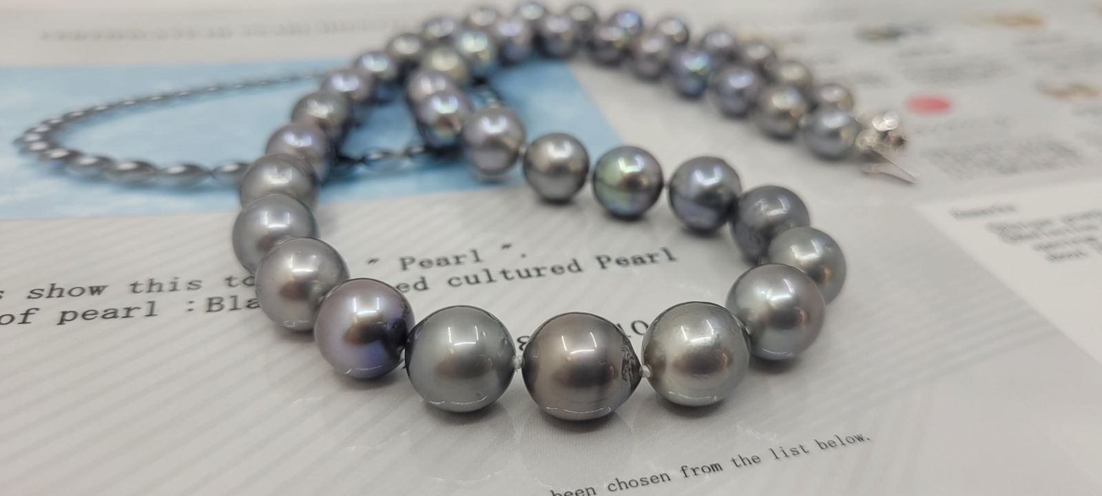 Necklace PSL Certified Tahitian Pearls - 8.4x10.9mm - 8