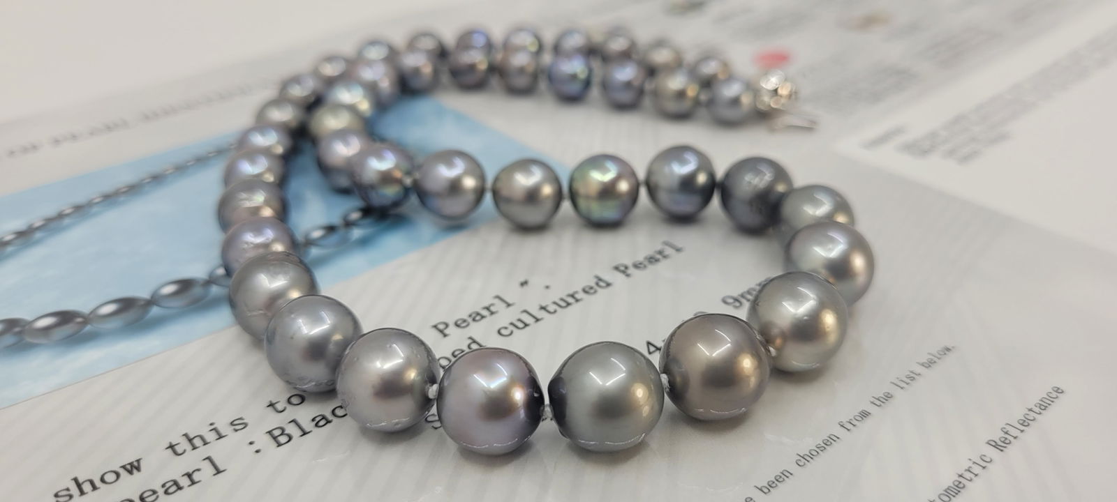 Necklace PSL Certified Tahitian Pearls - 8.4x10.9mm - 9