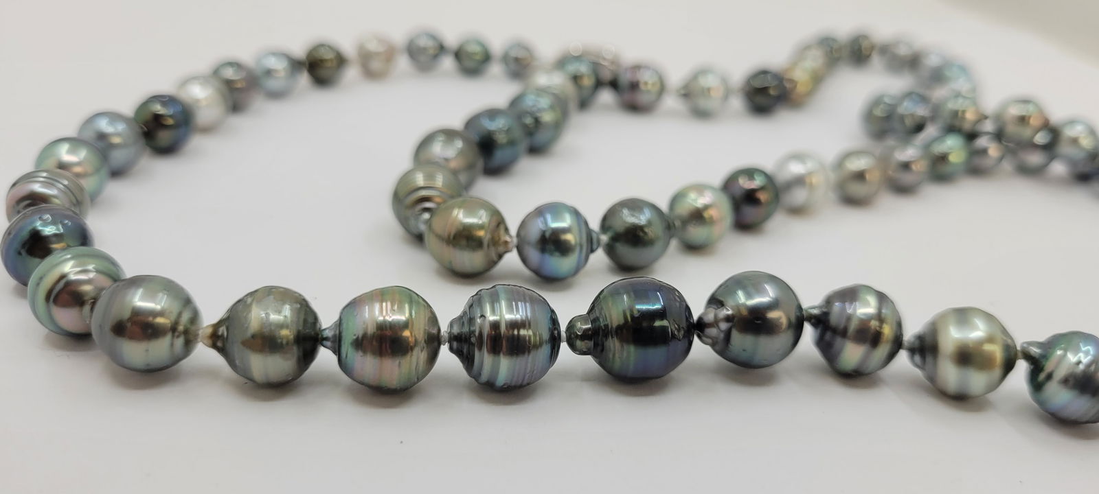 Double 2 row Bright 8.3x11.5mm Multi Tahitian pearls - 7
