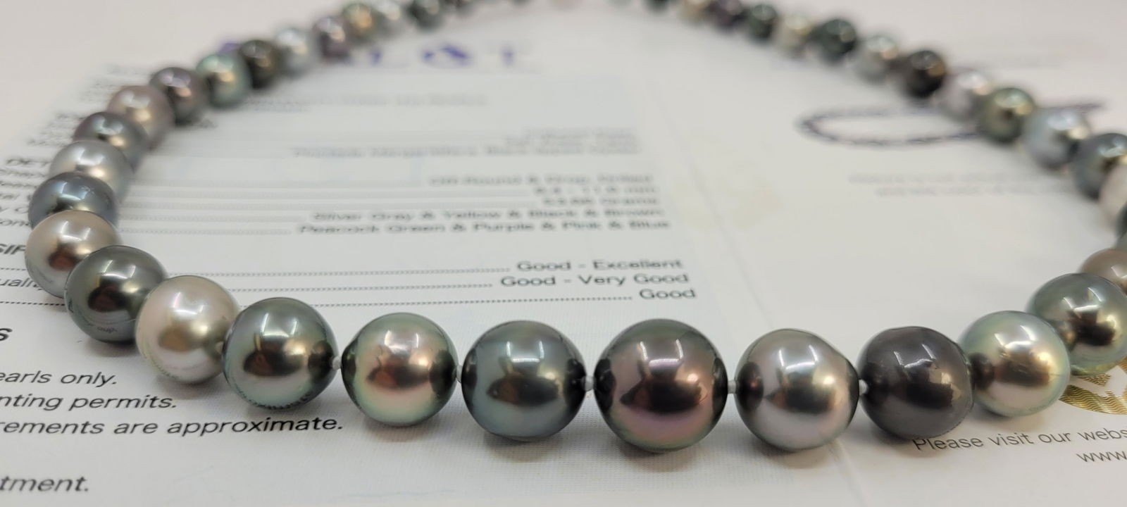 Necklace - ALGT Certified 8.4x11.6mm Tahiti Pearls - 6