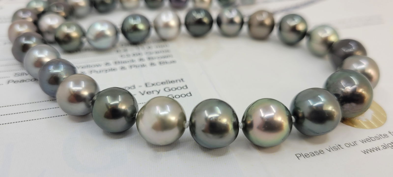 Necklace - ALGT Certified 8.4x11.6mm Tahiti Pearls - 7