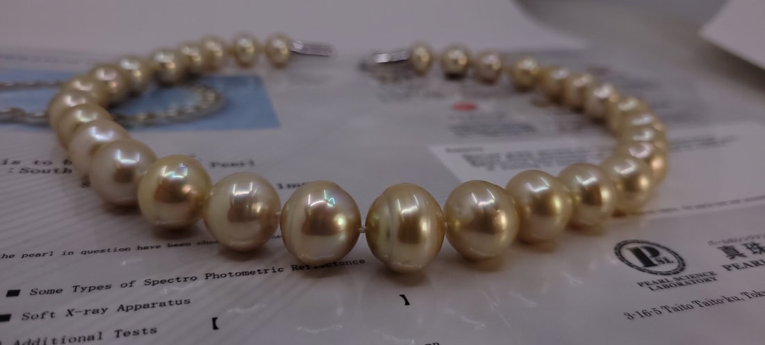 Necklace PSL Certified Australian South Sea Pearls - Huge Size - 12.0x16.1mm - 13