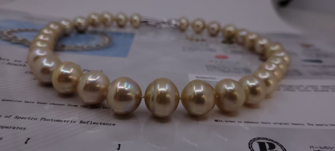 Necklace PSL Certified Australian South Sea Pearls - Huge Size - 12.0x16.1mm - 7