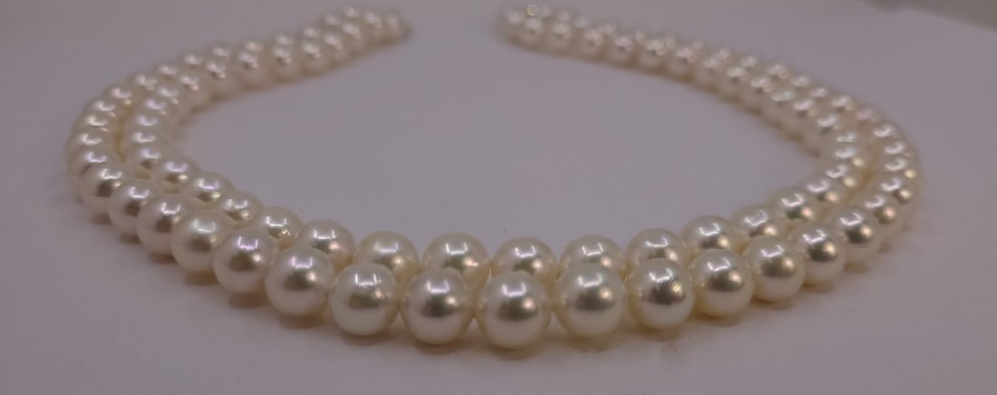 Necklace - 14 kt. Yellow gold - 8.5x9mm Akoya Pearls - 8