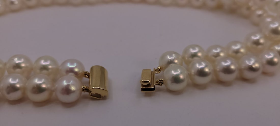 Necklace - 14 kt. Yellow gold - 8.5x9mm Akoya Pearls - 9