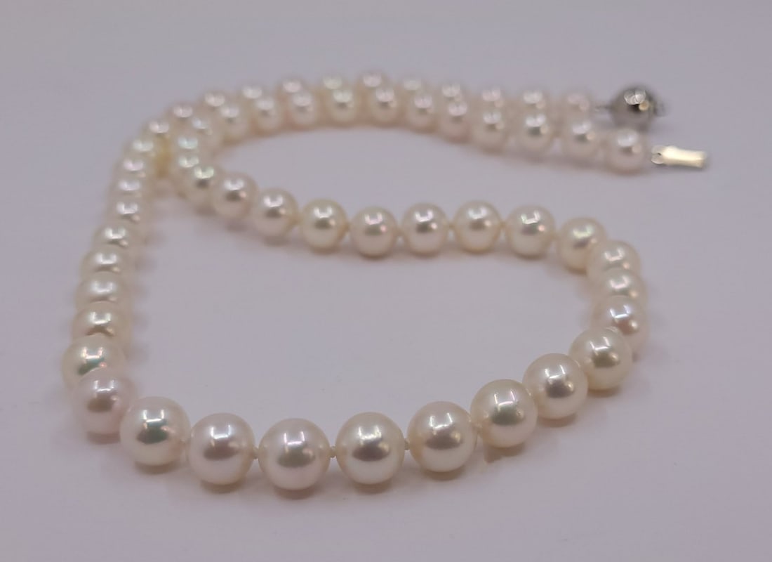 Necklace - 7x7.5mm Akoya Pearls - 15