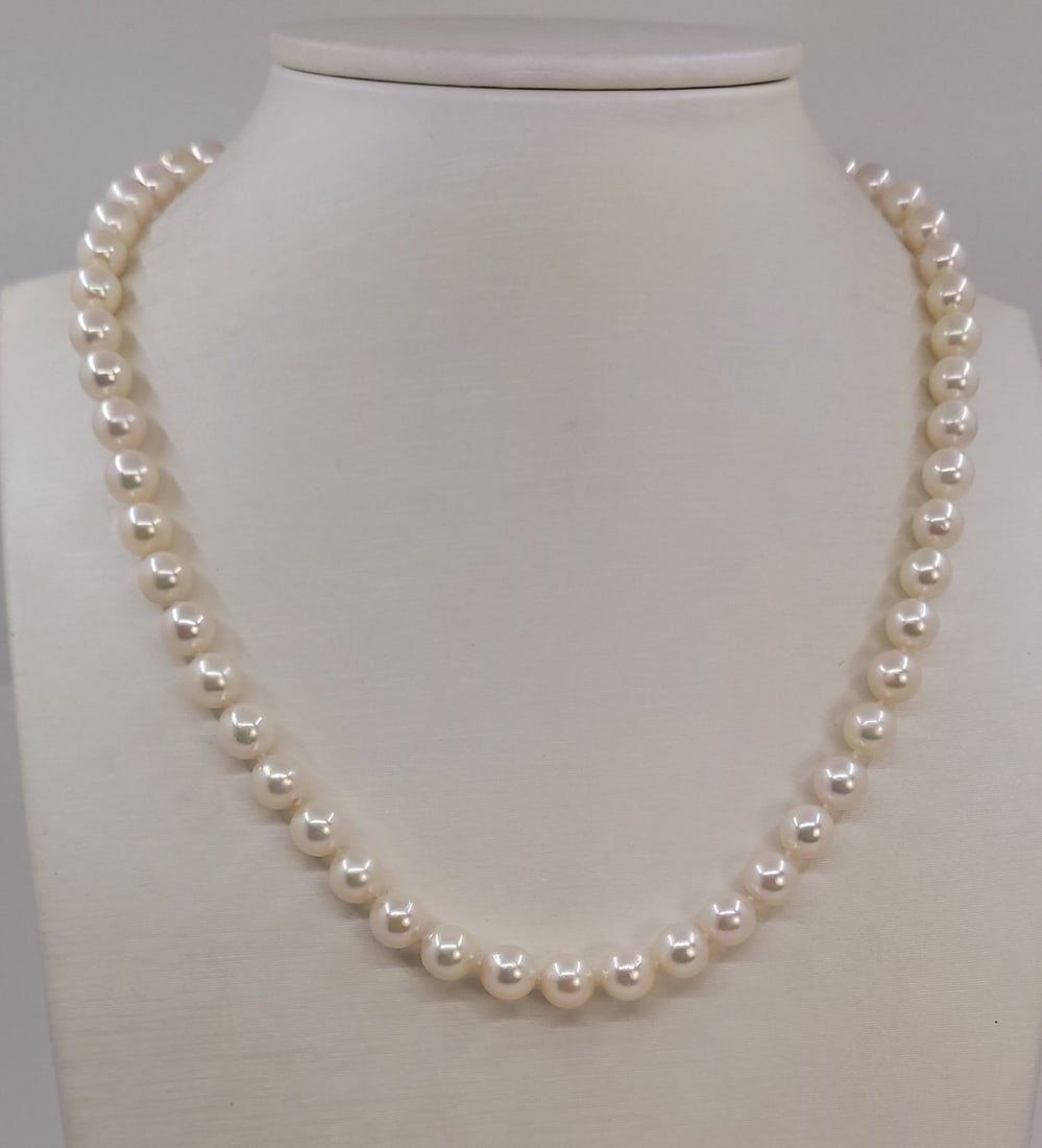Necklace - 7x7.5mm Akoya Pearls - 2