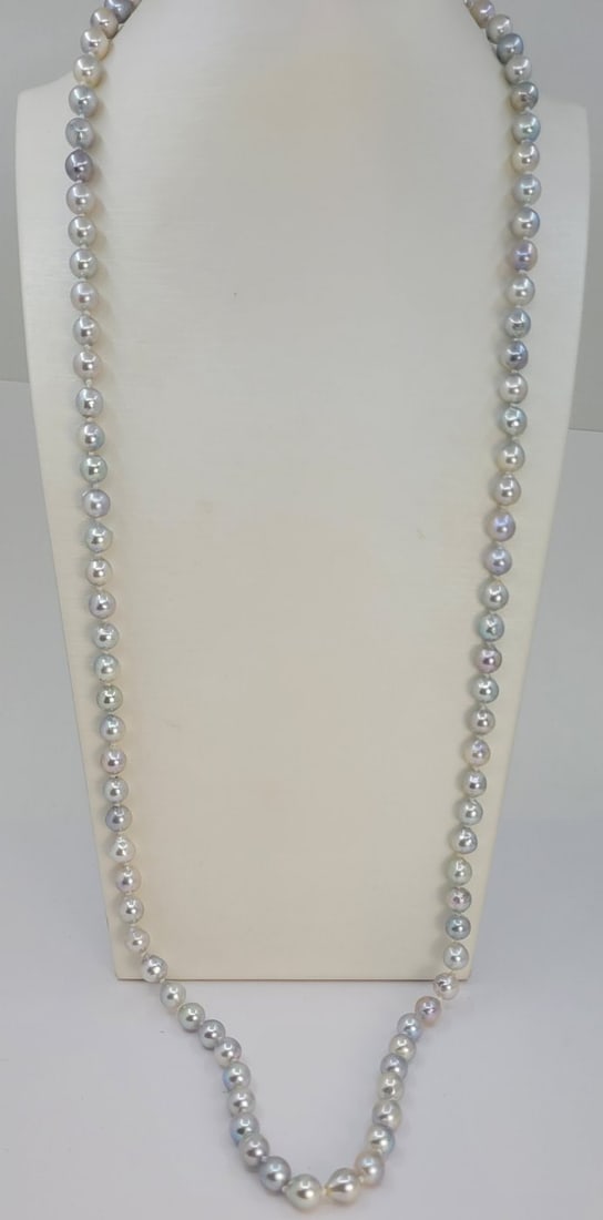 Necklace 5.5x6mm Multi Akoya And Golden Pearls - 7