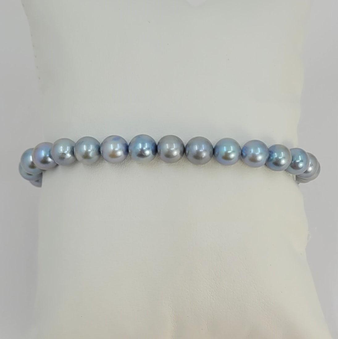 No Reserve Price - Bracelet 6x6.5mm Silvery Akoya Pearls - 2