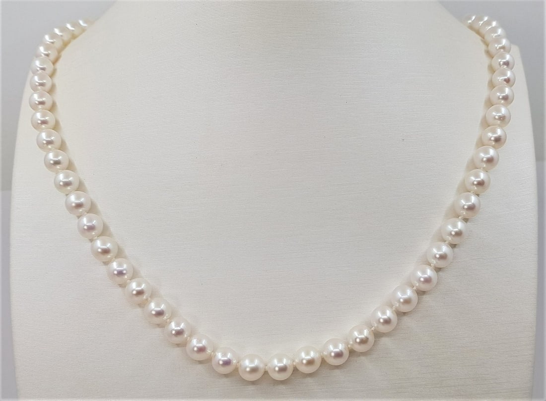 6.5x7mm Bright Akoya pearls - Necklace - 2