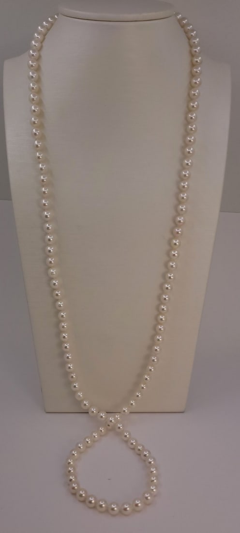 Necklace 6.5x7mm Double Akoya Pearls - 4