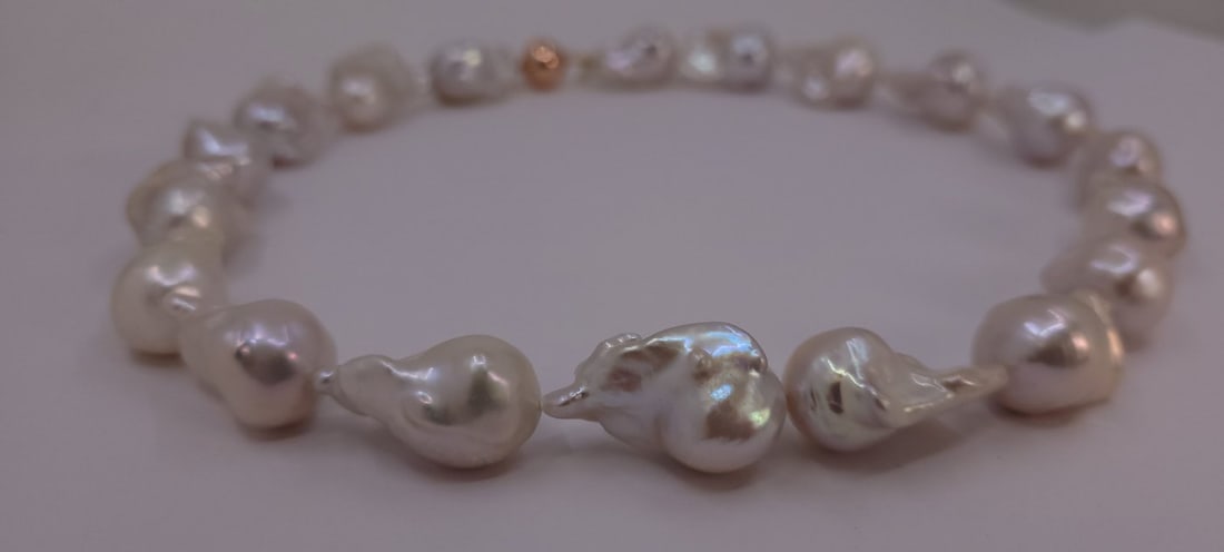 Necklace 13x16mm Baroque Edison Freshwater pearls - 10