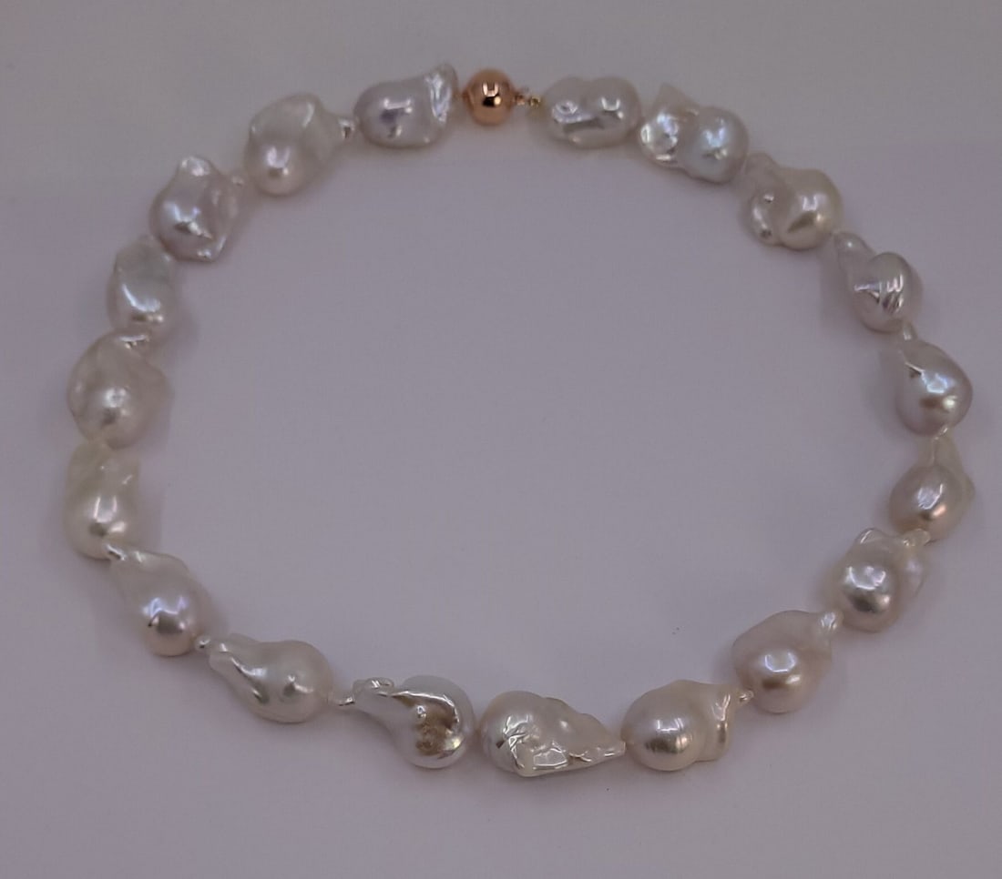 Necklace 13x16mm Baroque Edison Freshwater pearls - 11