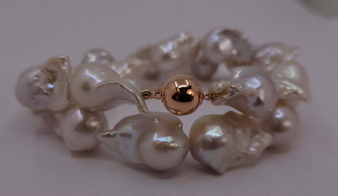 Necklace 13x16mm Baroque Edison Freshwater pearls - 12