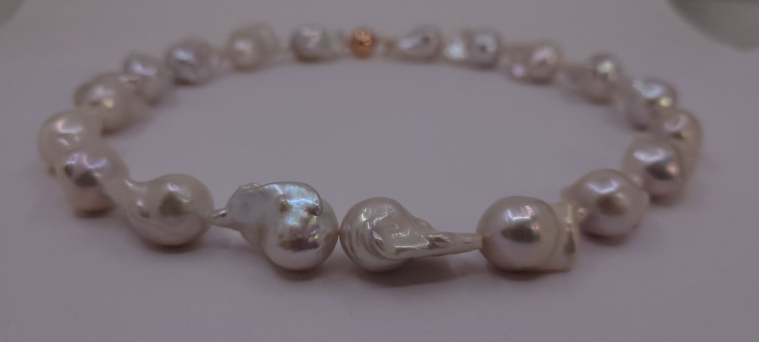 Necklace 13x16mm Baroque Edison Freshwater pearls - 13