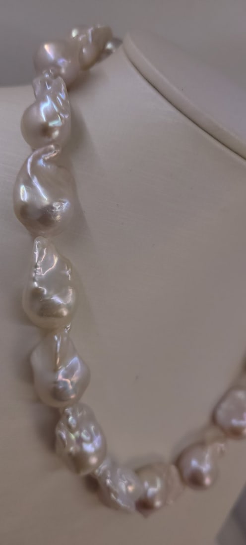 Necklace 13x16mm Baroque Edison Freshwater pearls - 9