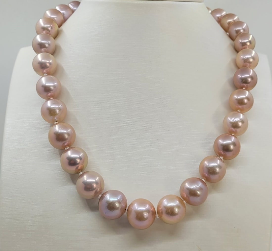 Necklace Huge 12x15mm Round Edison Pearls - 2