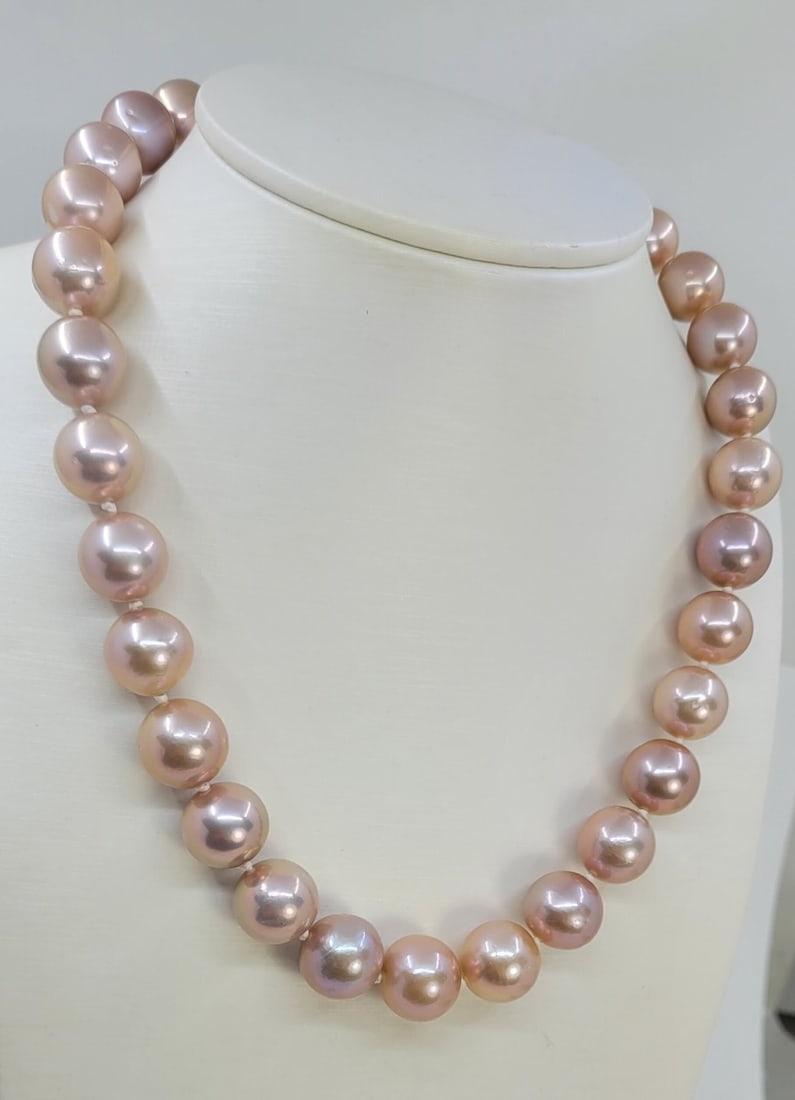 Necklace Huge 12x15mm Round Edison Pearls - 3