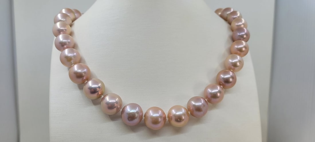 Necklace Huge 12x15mm Round Edison Pearls - 5