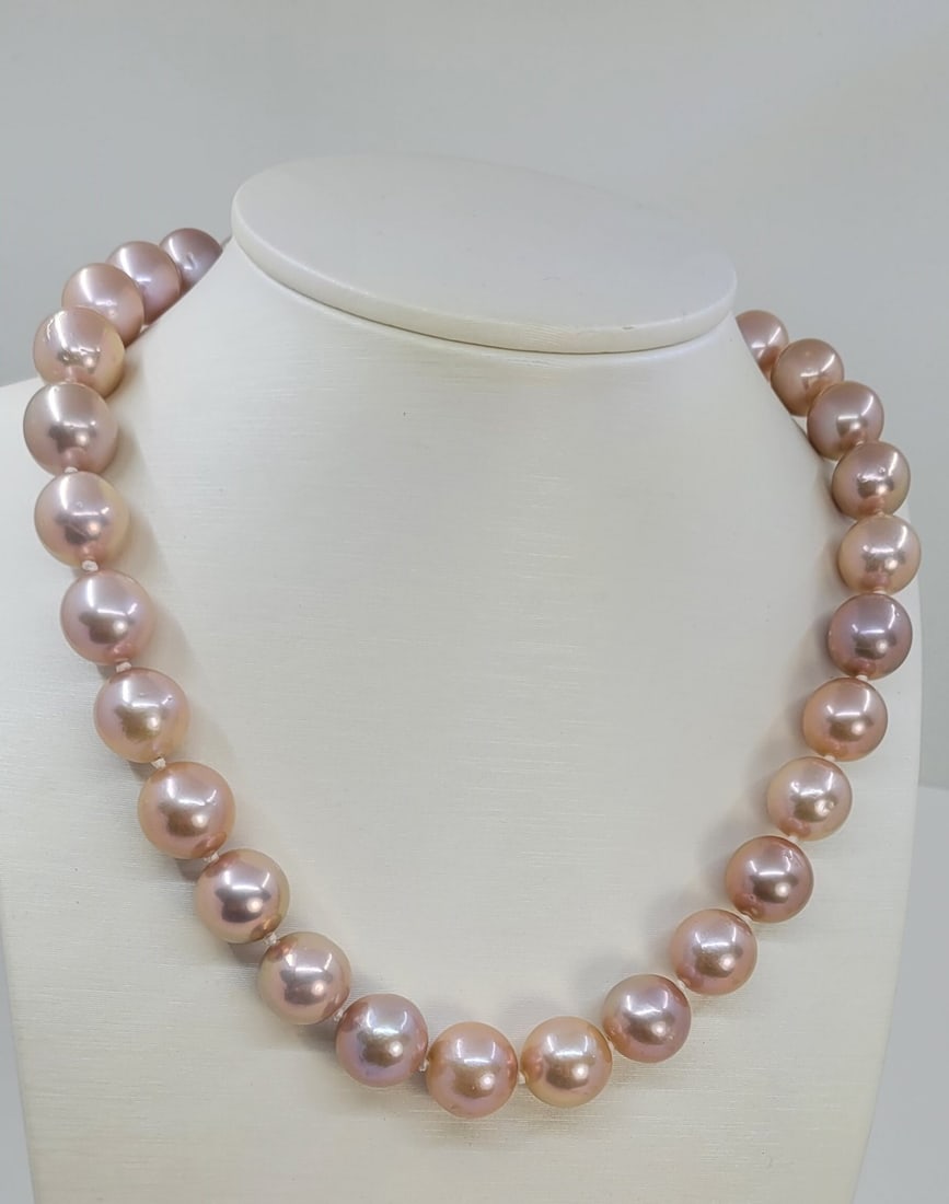 Necklace Huge 12x15mm Round Edison Pearls - 6