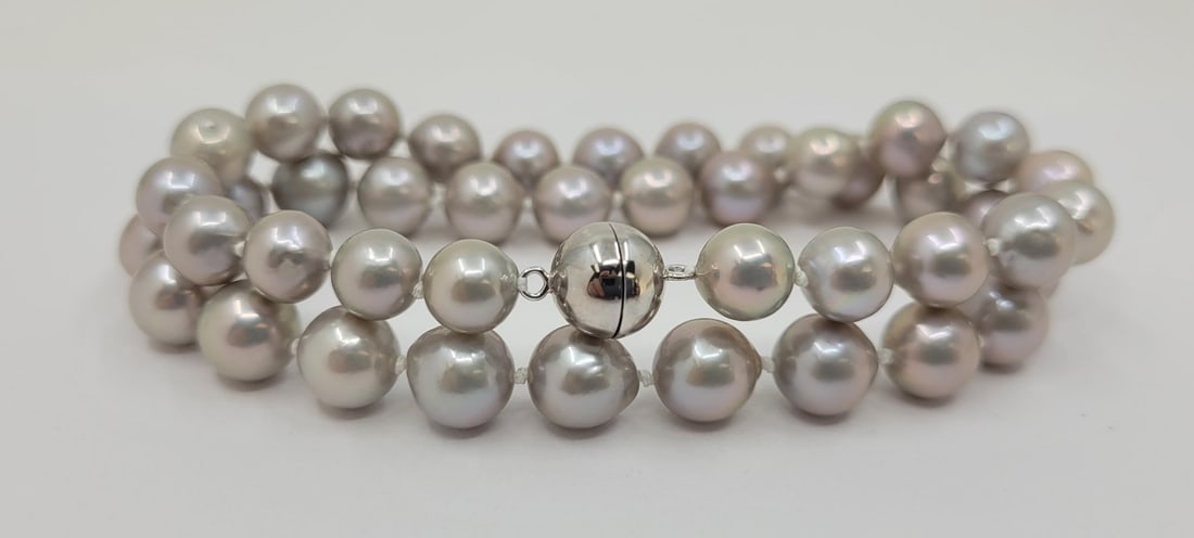 Necklace 8x10mm Grey Edison Freshwater Pearls - 5