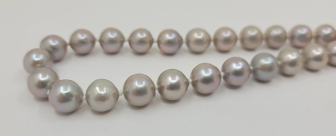 Necklace 8x10mm Grey Edison Freshwater Pearls - 8