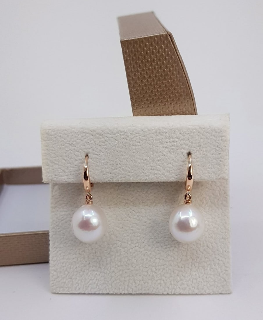Earrings - 14 kt. Rose gold - 10x11mm Edison Pearls - 5
